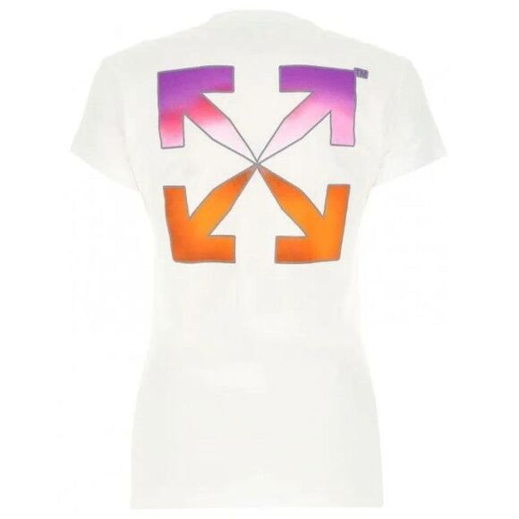 Off White Unisex Adult Gradient Logo Slim T-Shirt / White